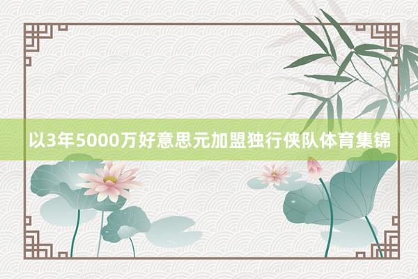 以3年5000万好意思元加盟独行侠队体育集锦